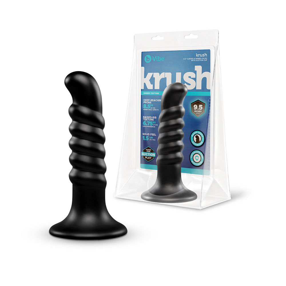 9.5 inch Dildo by b-Vibe in Black shown for use by Her or Him