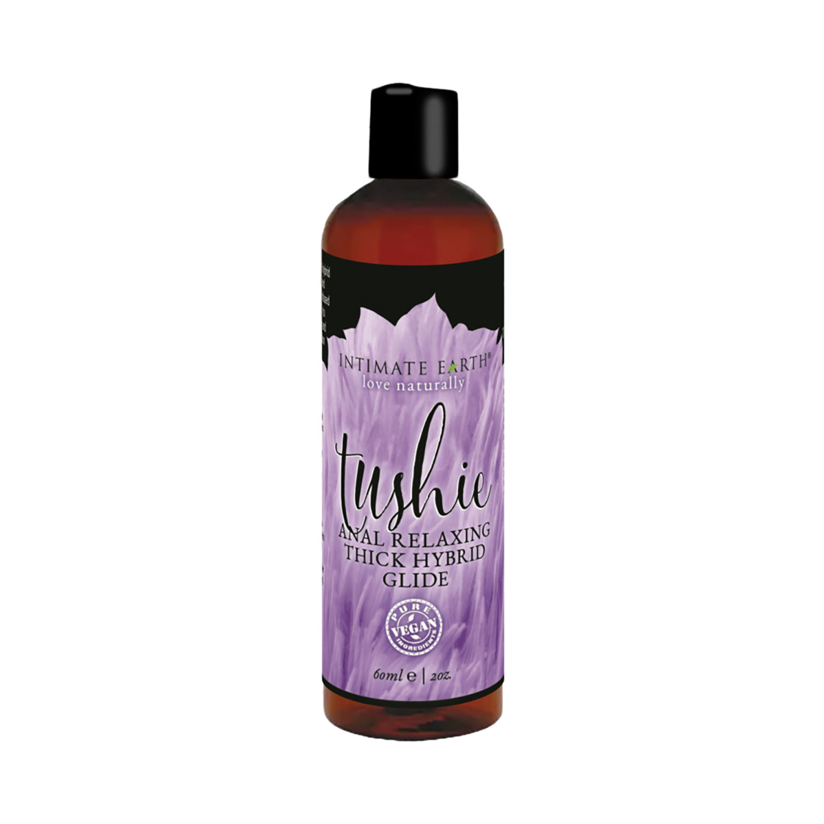 Bottle of  Anal Lube Intimate Earth showing thick, supportive formula