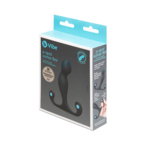 B-Vibe vibrator b P Spot Vortex Flex shown in hand for scale