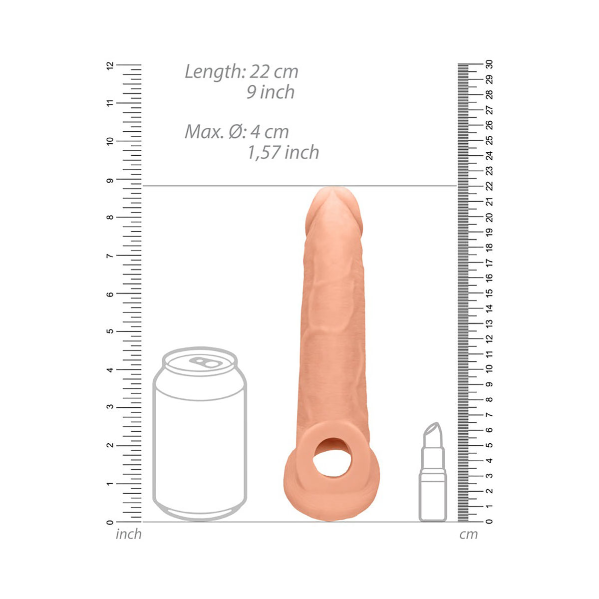 Close-up of the Beige Shots vibrator for texture detail