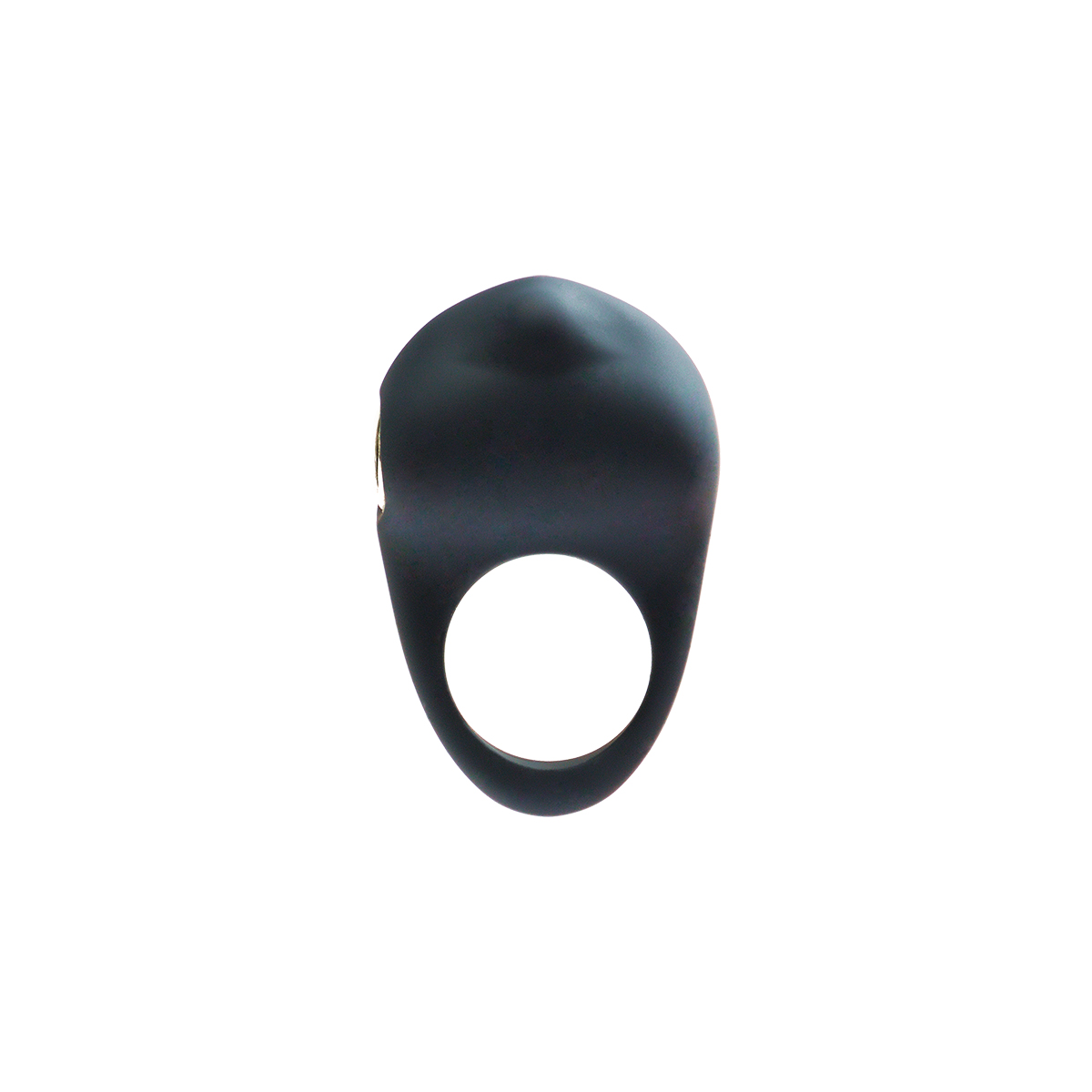 Black VeDO vibrator Roq C-Ring shown in hand for scale