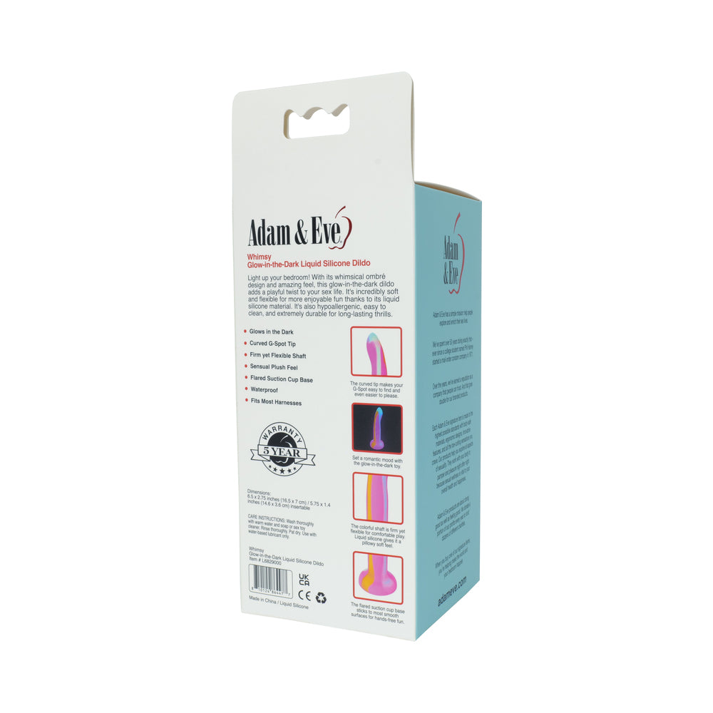Dildo from Adam & Eve in Multi-Color,Hot Pink Magenta Fuchsia,Orange,Blue pictured for anal pleasure for Her or Him
