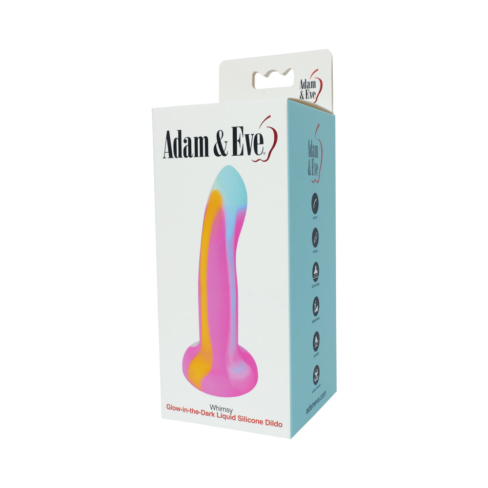 Dildo by adam & eve in multi-color,hot pink magenta fuchsia,orange,blue shown for use by her or him