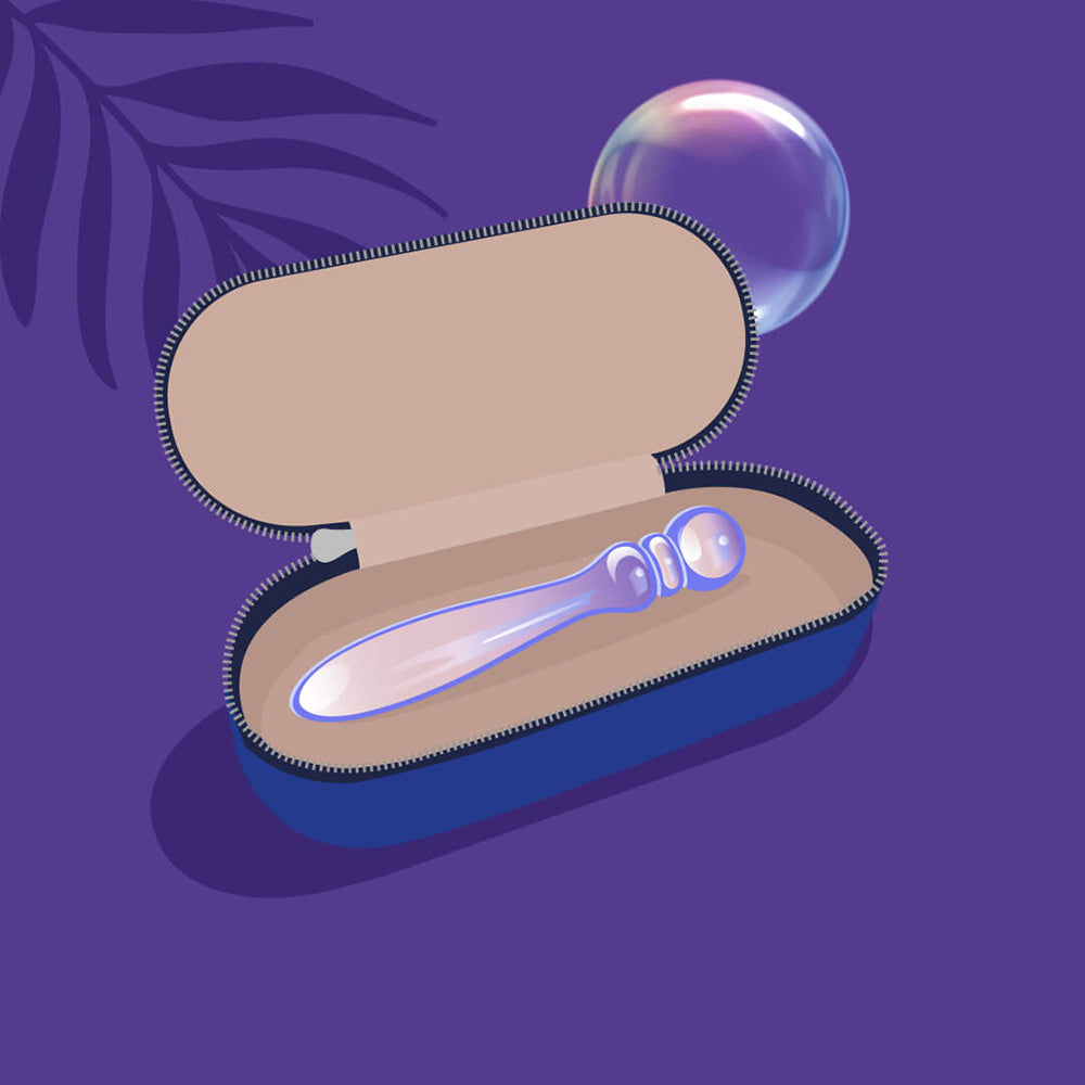 Dildo by Biird in Light Purple shown for pegging Her or Him