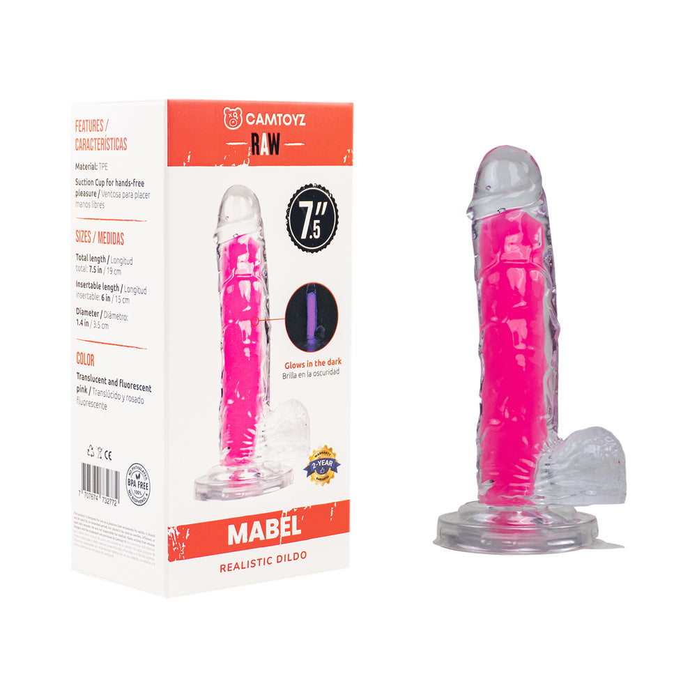 Dildo by Camtoyz in Clear,Hot Pink Magenta Fuchsia shown for use by Her or Him