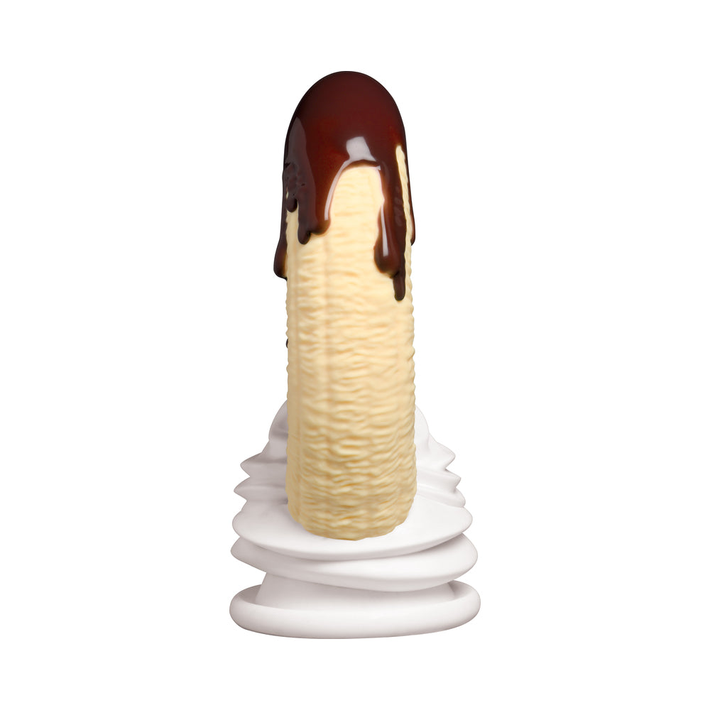 Dildo by Curve Novelties in Multi-Color shown for pegging Her or Him