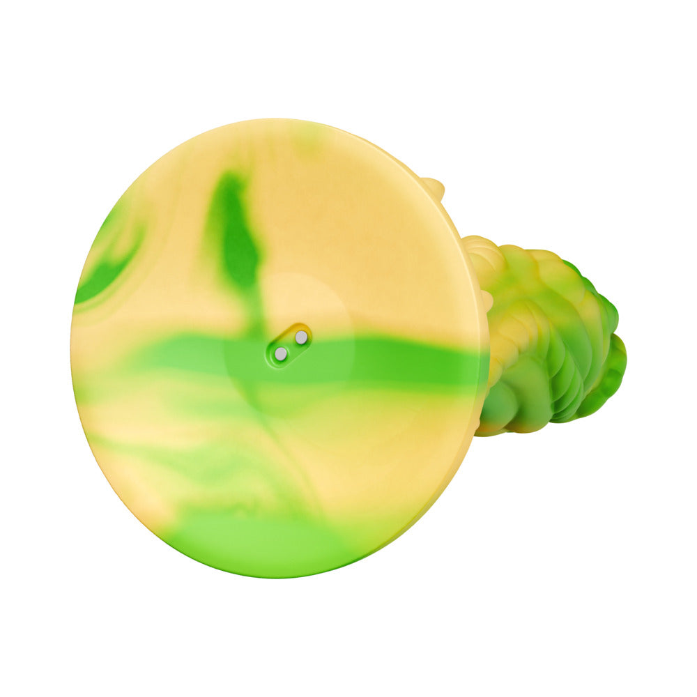 Dildo by Tentra in Yellow displayed for pegging Him or Her