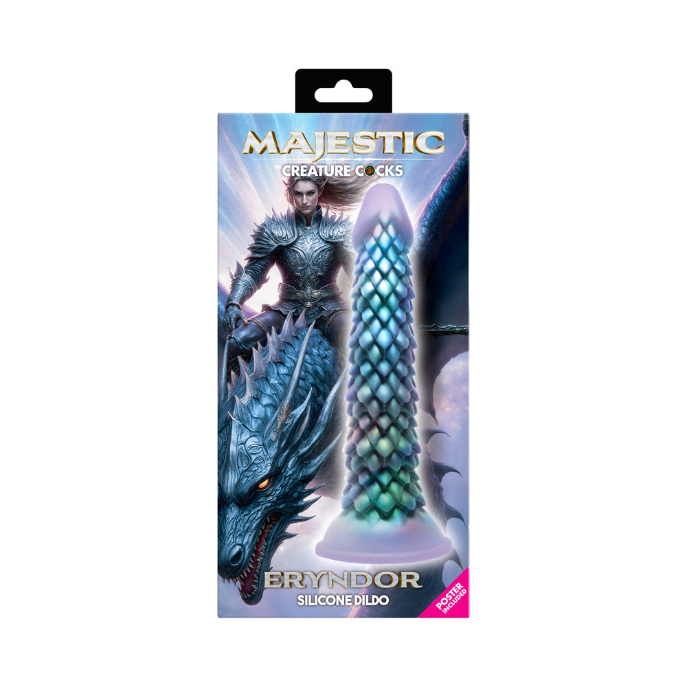 Dildo by XR Brands in Teal Turquoise Aqua,Purple displayed for pegging Him or Her