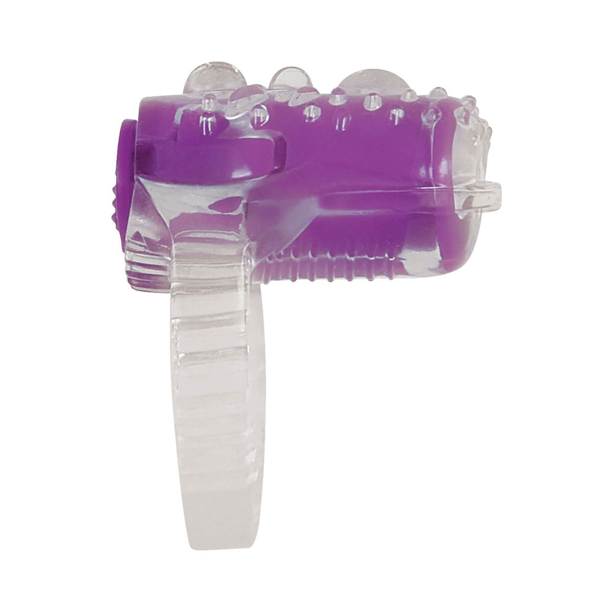 Angled view of the  Evolved vibrator designed for intimate use