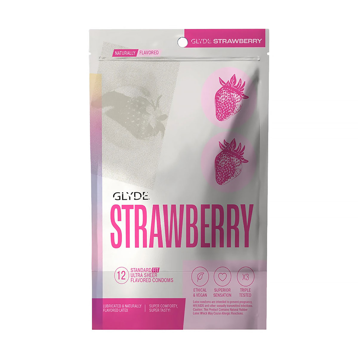 Best Glyde Condom Strawberry 12-Count her care Glyde condoms on sale at herVibrators.com.