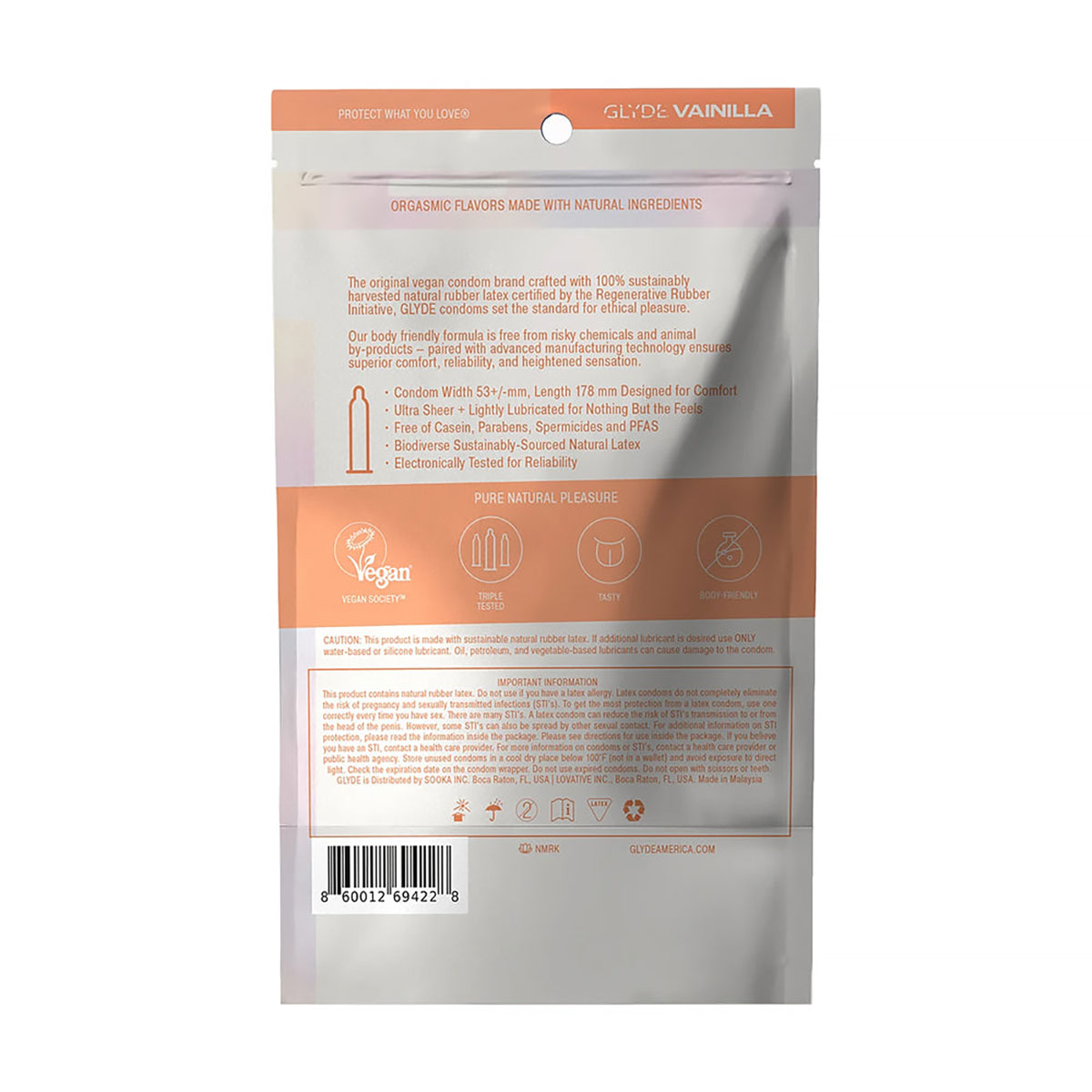 Best Glyde Condom Vanilla 12-Count her care Glyde condoms on sale at herVibrators.com.