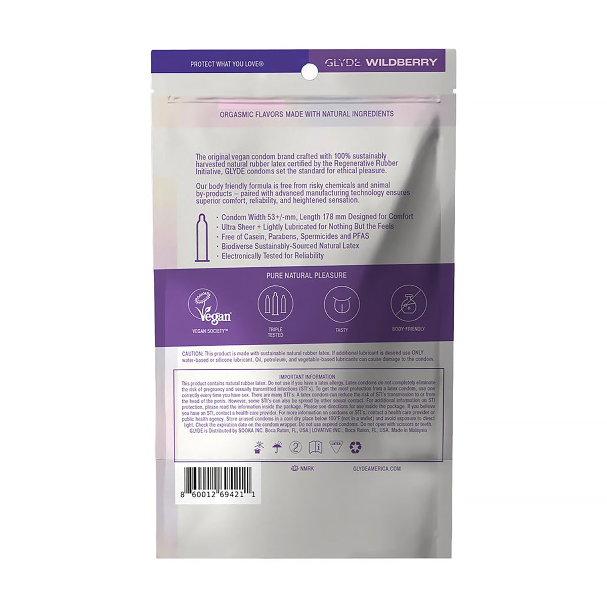 Best Glyde Condom Wildberry 12-Count her care Glyde condoms on sale at herVibrators.com.