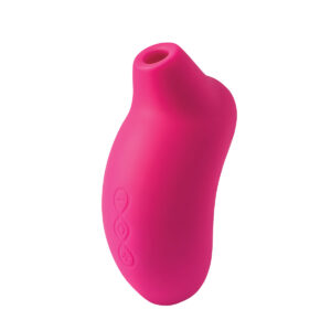 LELO vibrator Sona Cruise Cerise shown in hand for scale