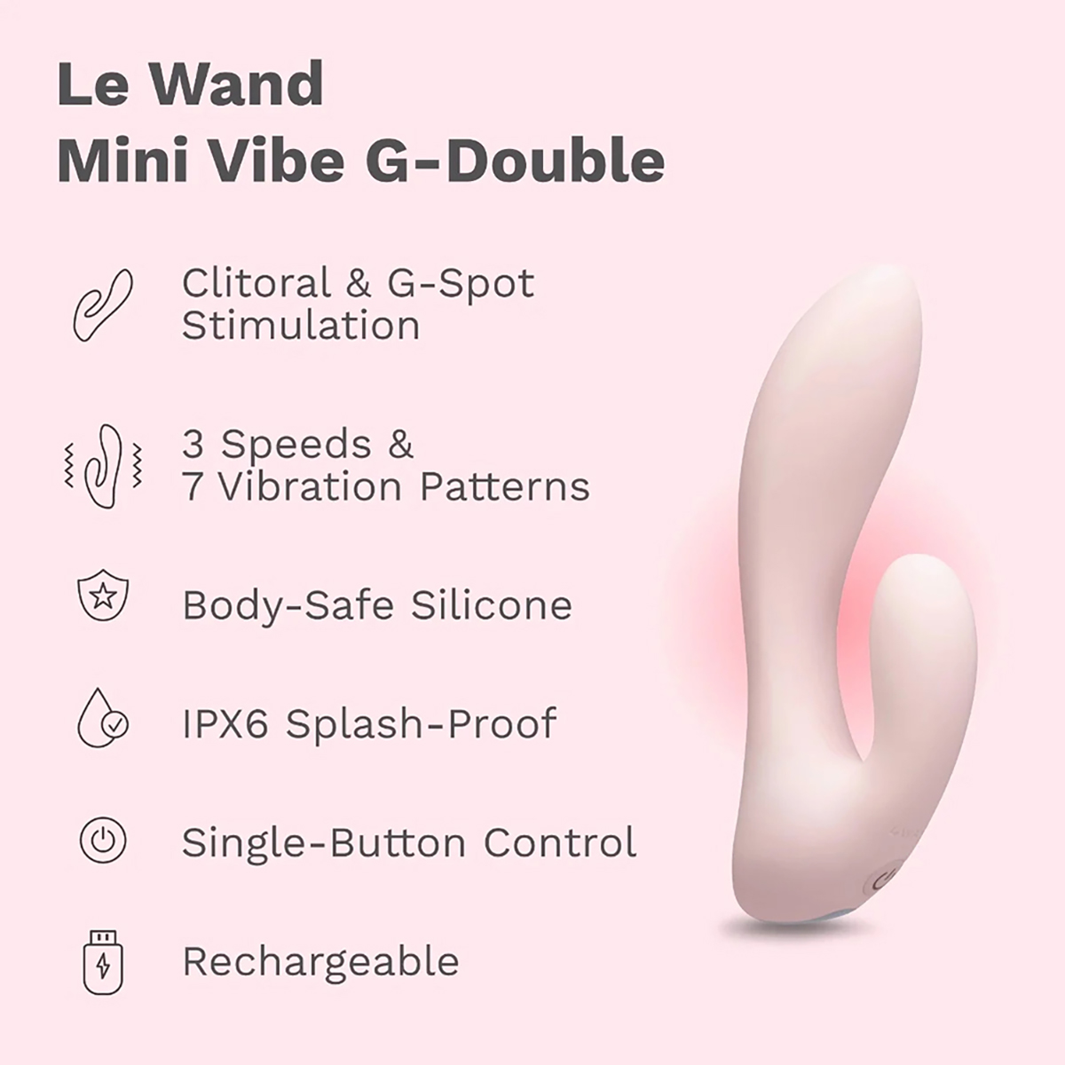Fully assembled  Le Wand vibrator with smooth exterior