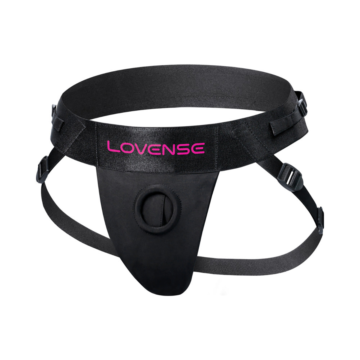 Lovense vibrator Strapless Harness for Lapis shown in hand for scale