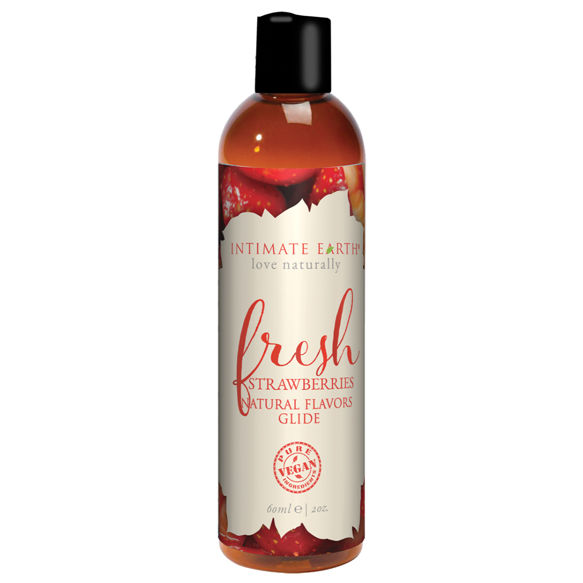 Bottle of  Organic Lube Intimate Earth showing clean, plant-based formula