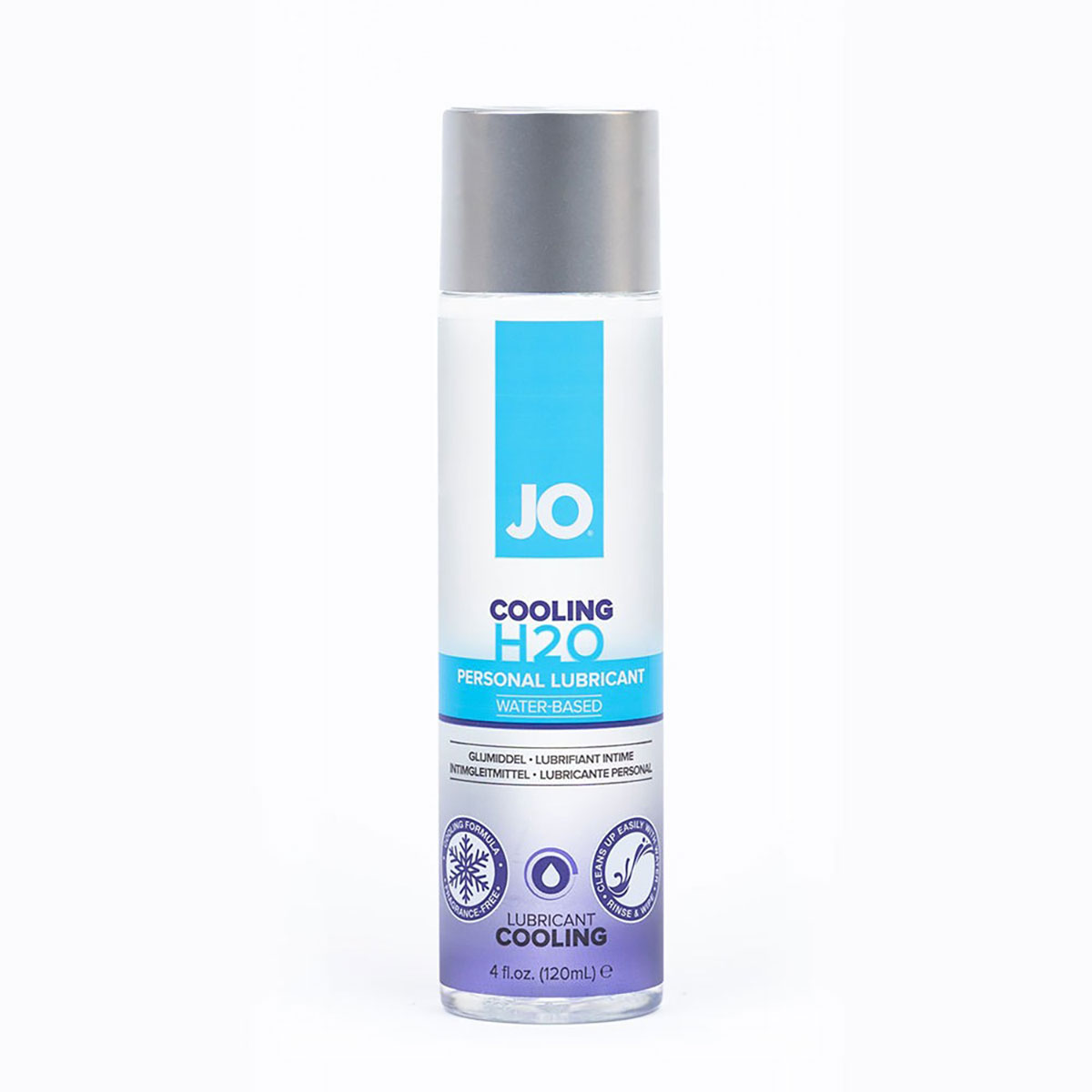 Bottle of  Organic Lube System JO showing clean, plant-based formula