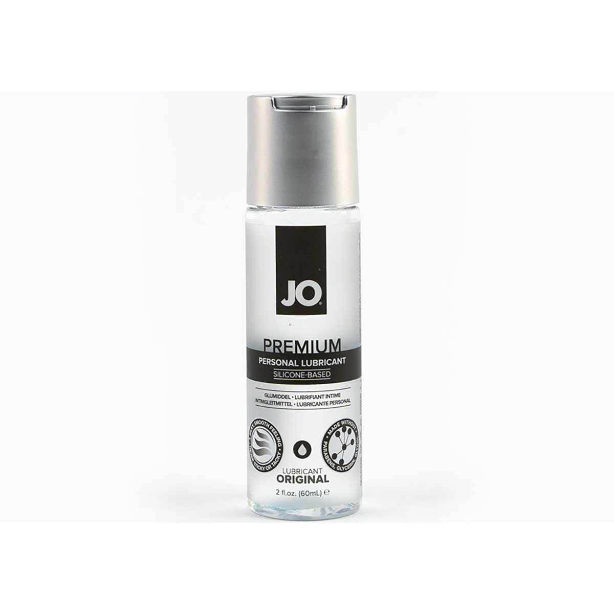 Bottle of  Organic Lube System JO showing clean, plant-based formula