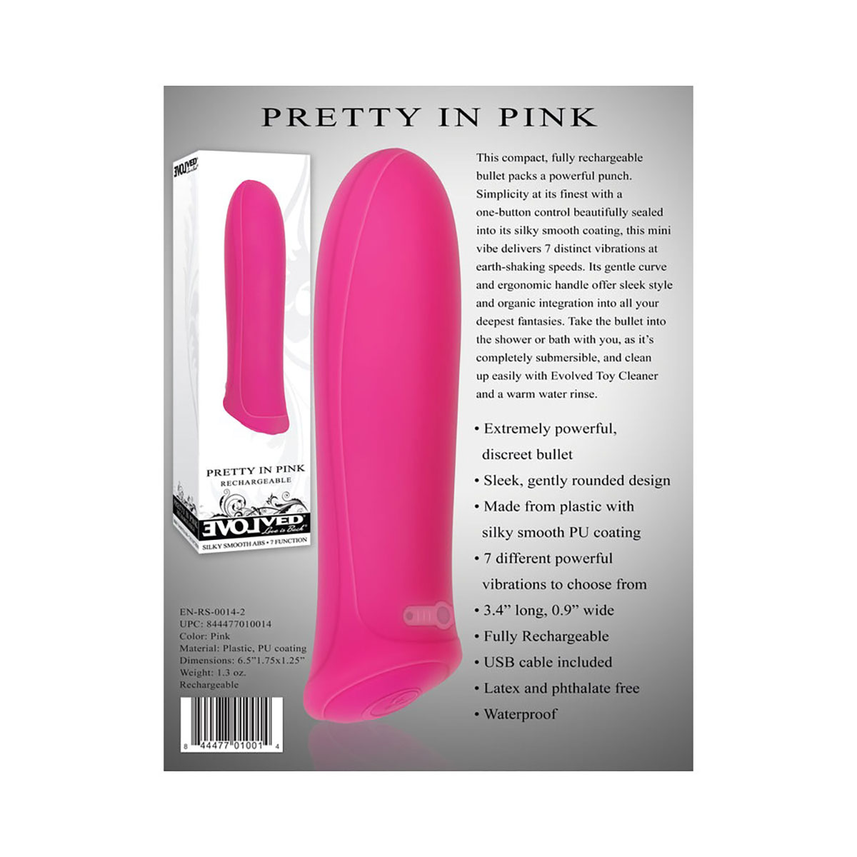 Close-up of the Pink Evolved vibrator for texture detail