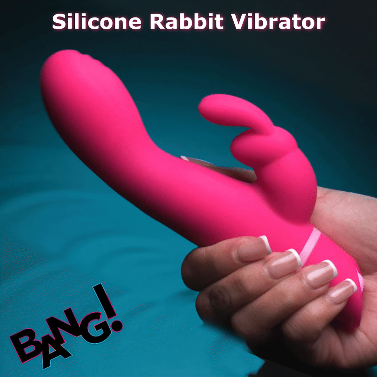 Close-up of the Pink XR Brands vibrator for texture detail
