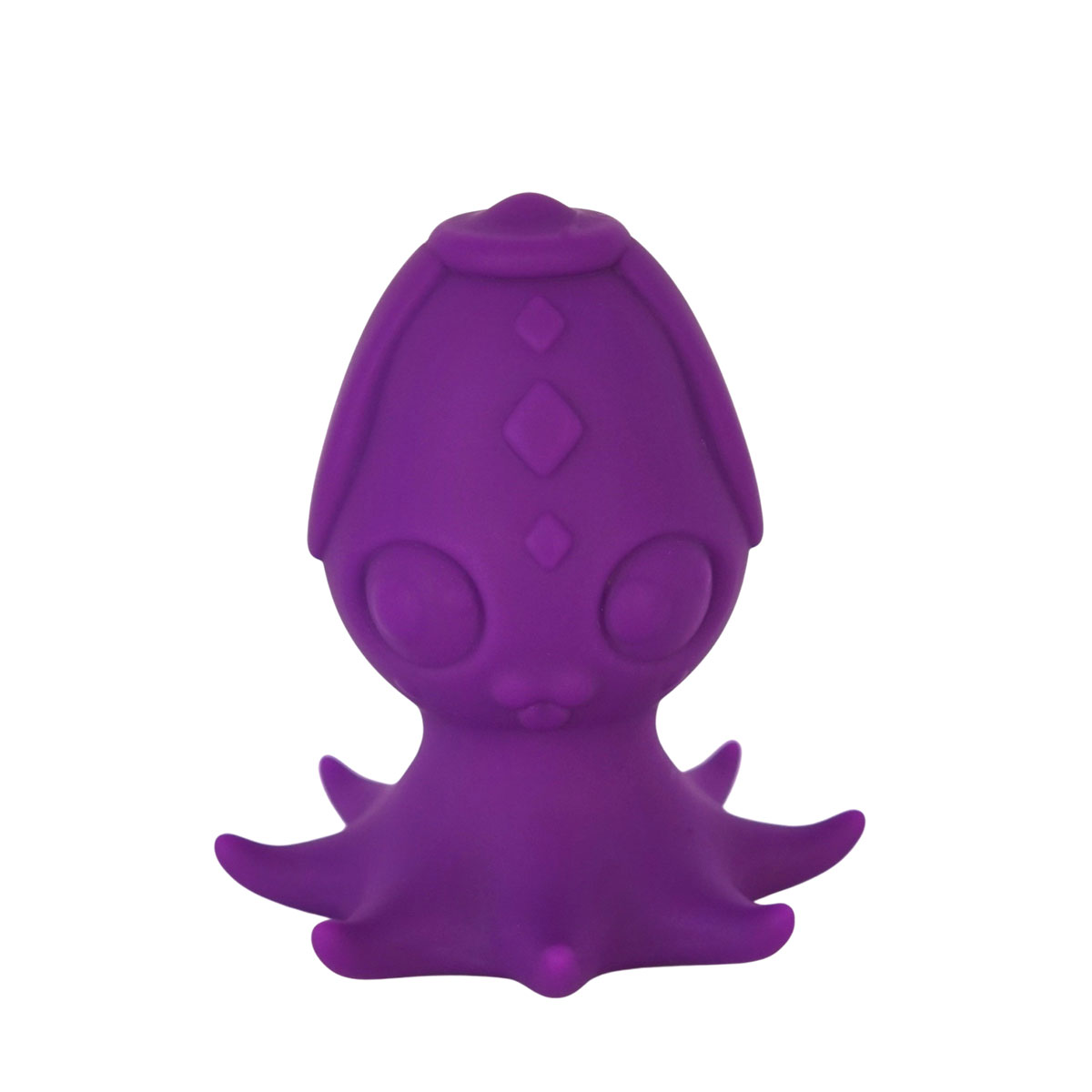 Purple Cute Little Fuckers vibrator Princette Puppypus shown in hand for scale