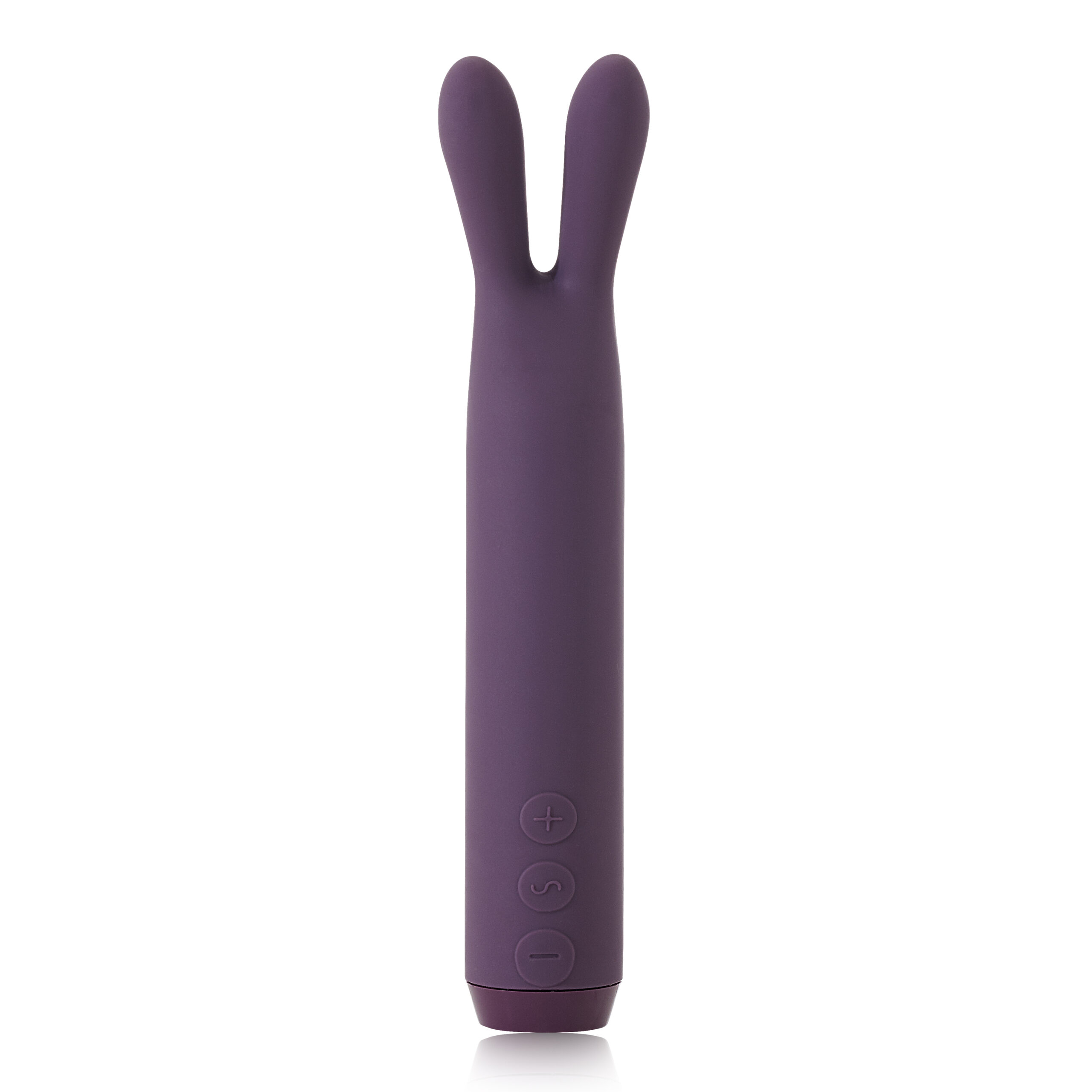 Purple Je Joue vibrator Rabbit shown in hand for scale