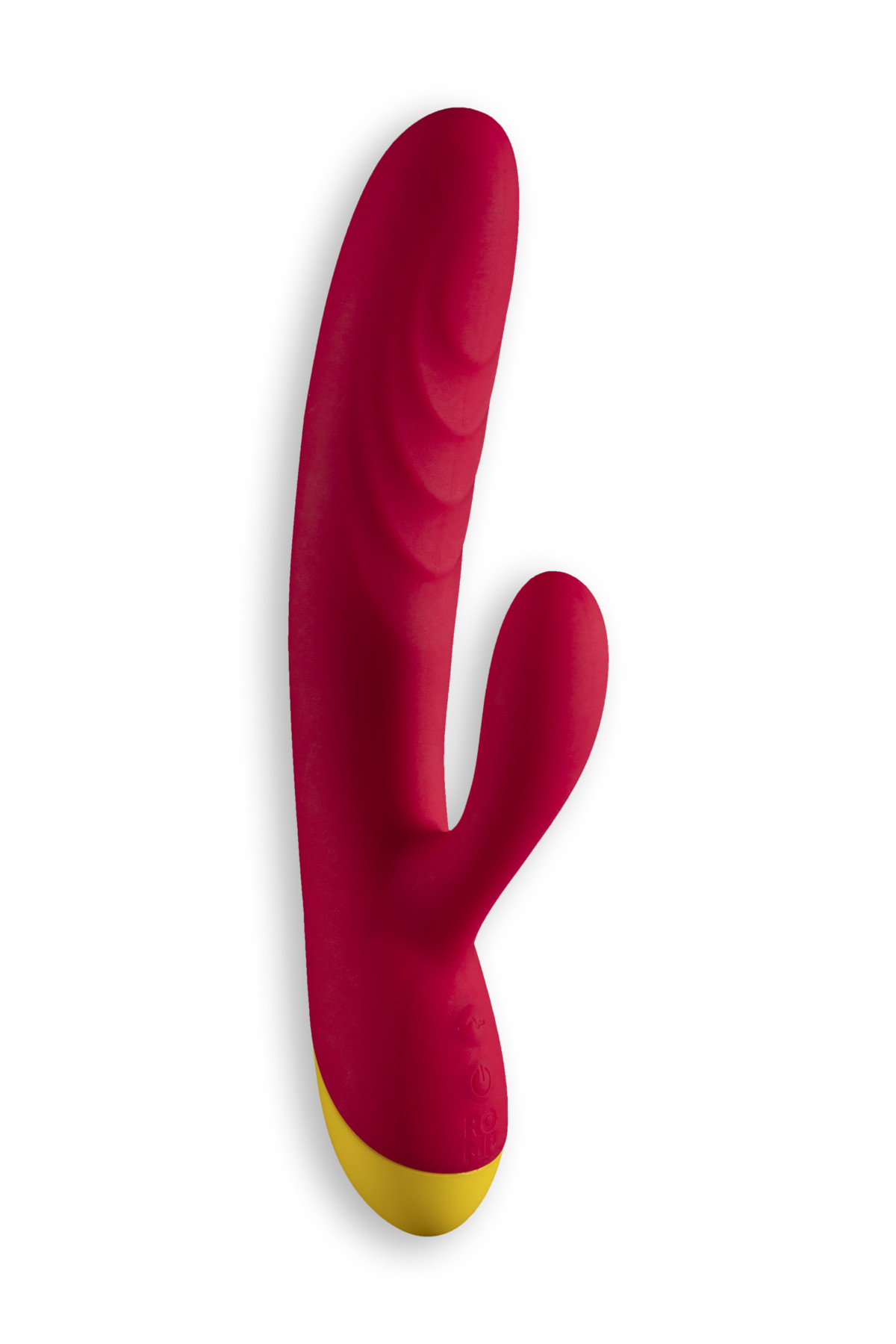 ROMP vibrator Jazz Rabbit Berry shown in hand for scale