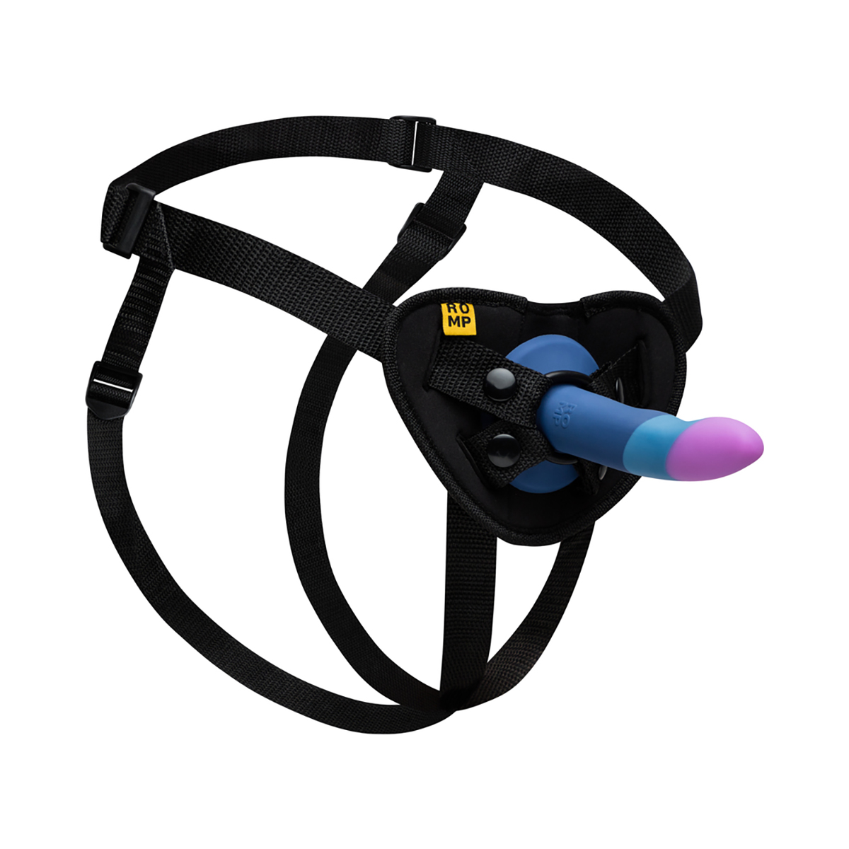 ROMP vibrator Piccolo Pegging Kit shown in hand for scale