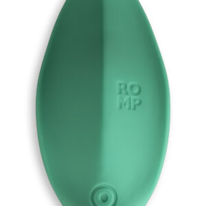 ROMP vibrator Wave Lay-On Mint shown in hand for scale