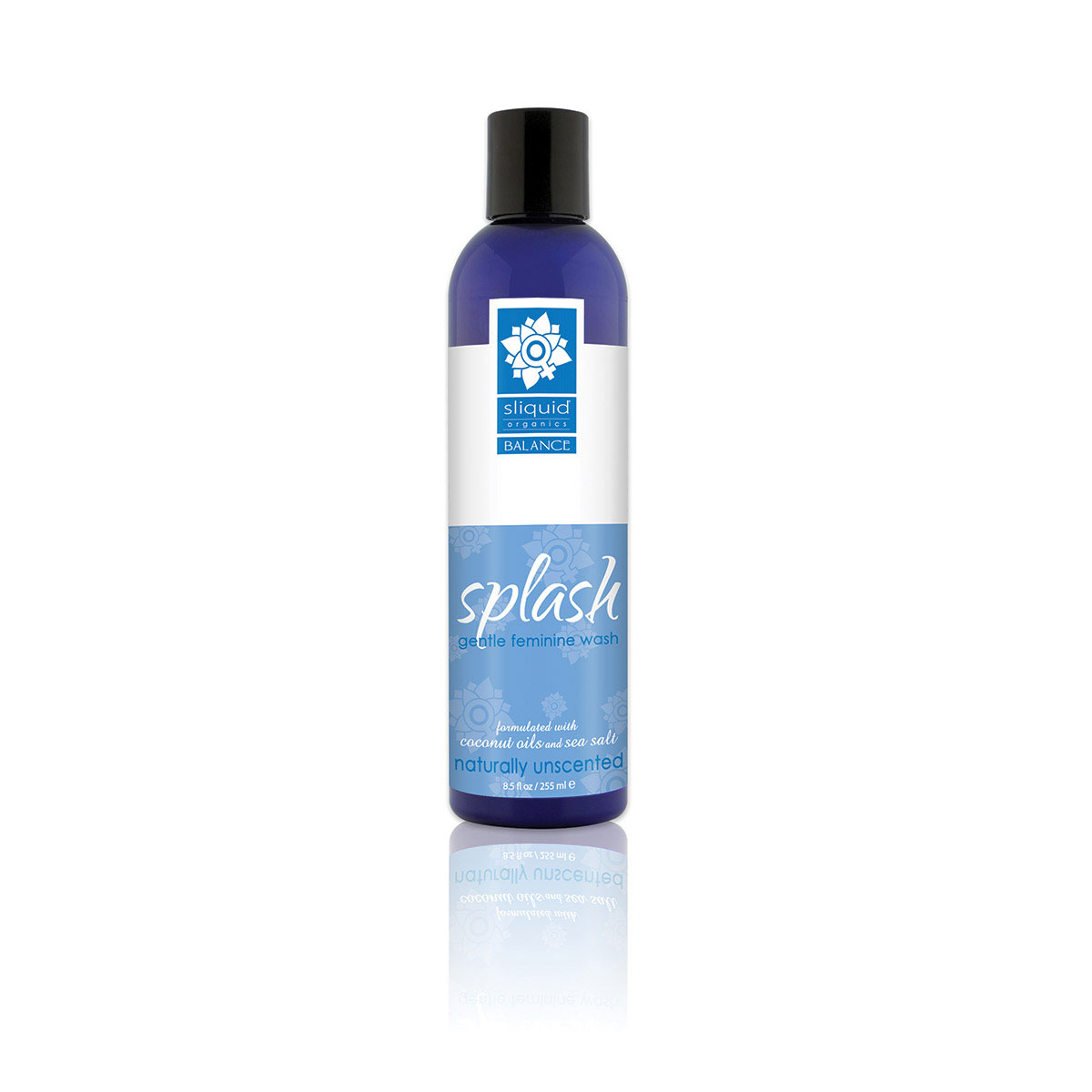 Bottle of 8.5 oz Vegan Lube Sliquid showing plant-powered formula