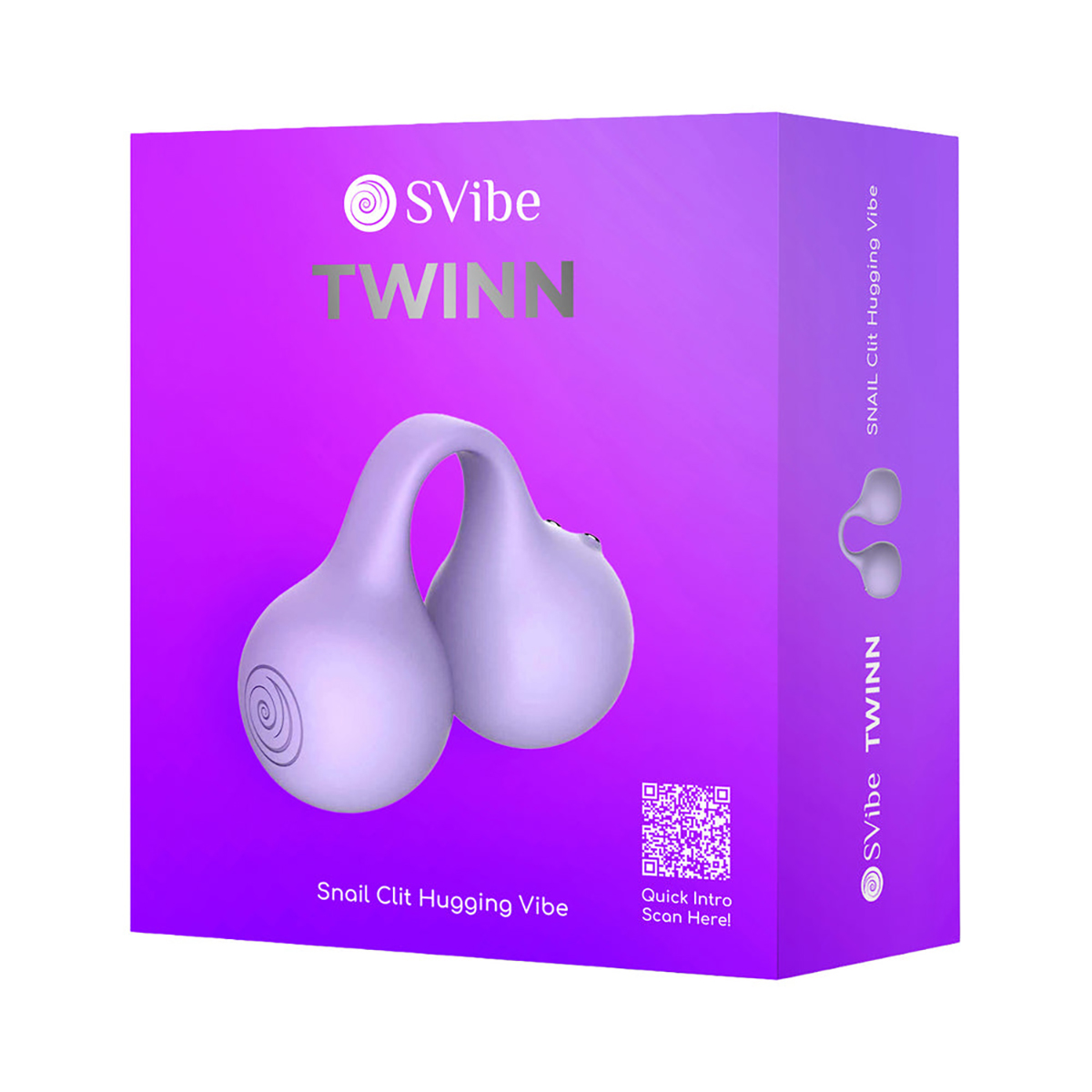 Snail Vibe vibrator SVibe Snail Twinn Finger Lilac shown in hand for scale