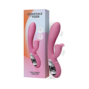 VUSH vibrator Essentials Dual Rabbit shown in hand for scale