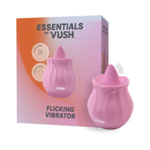 VUSH vibrator Essentials Flicking shown in hand for scale
