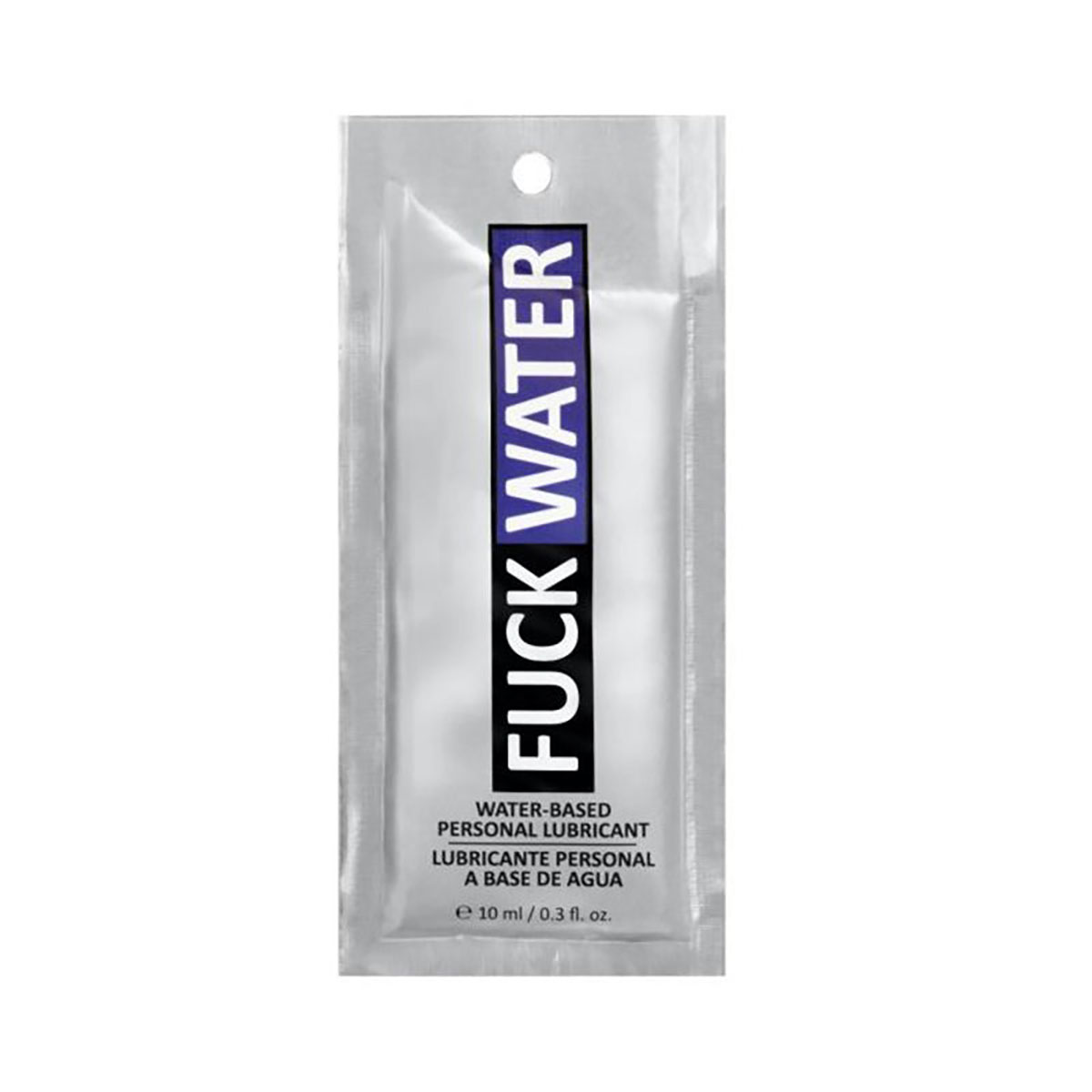 Bottle of  Water Based Lube Fuck Water showing clean, lightweight formula