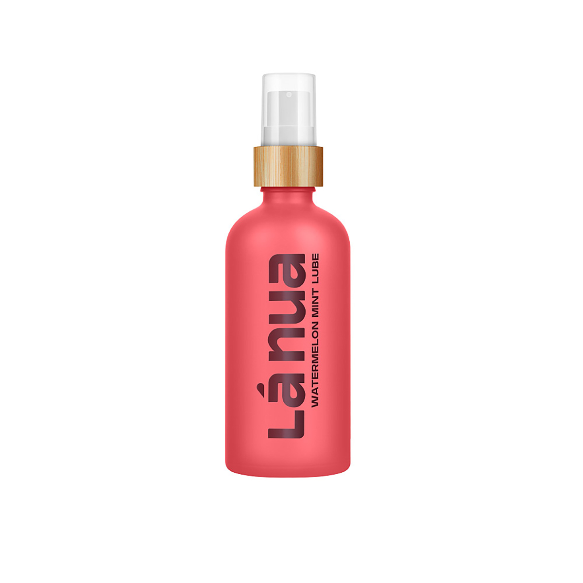 Bottle of Flavored Lube La Nua showing sweet, kissable formula
