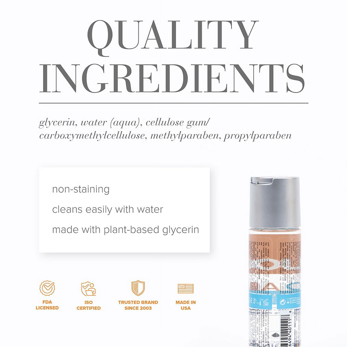 Close-up of  Organic Lube by System JO designed for sensitive skin