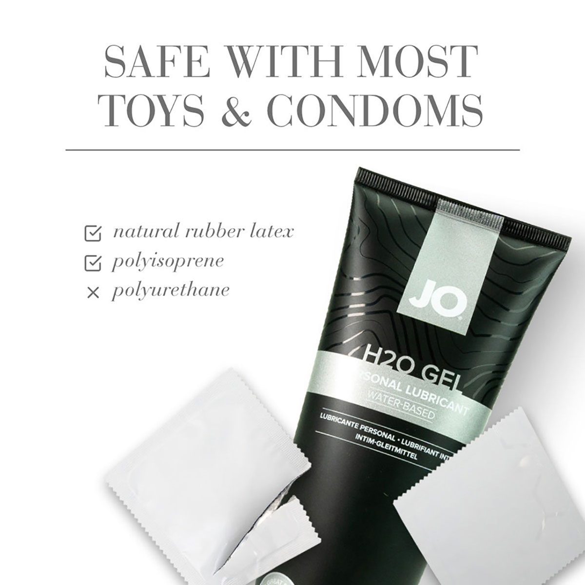 Close-up of  Vegan Lube by System JO made with cruelty-free ingredients