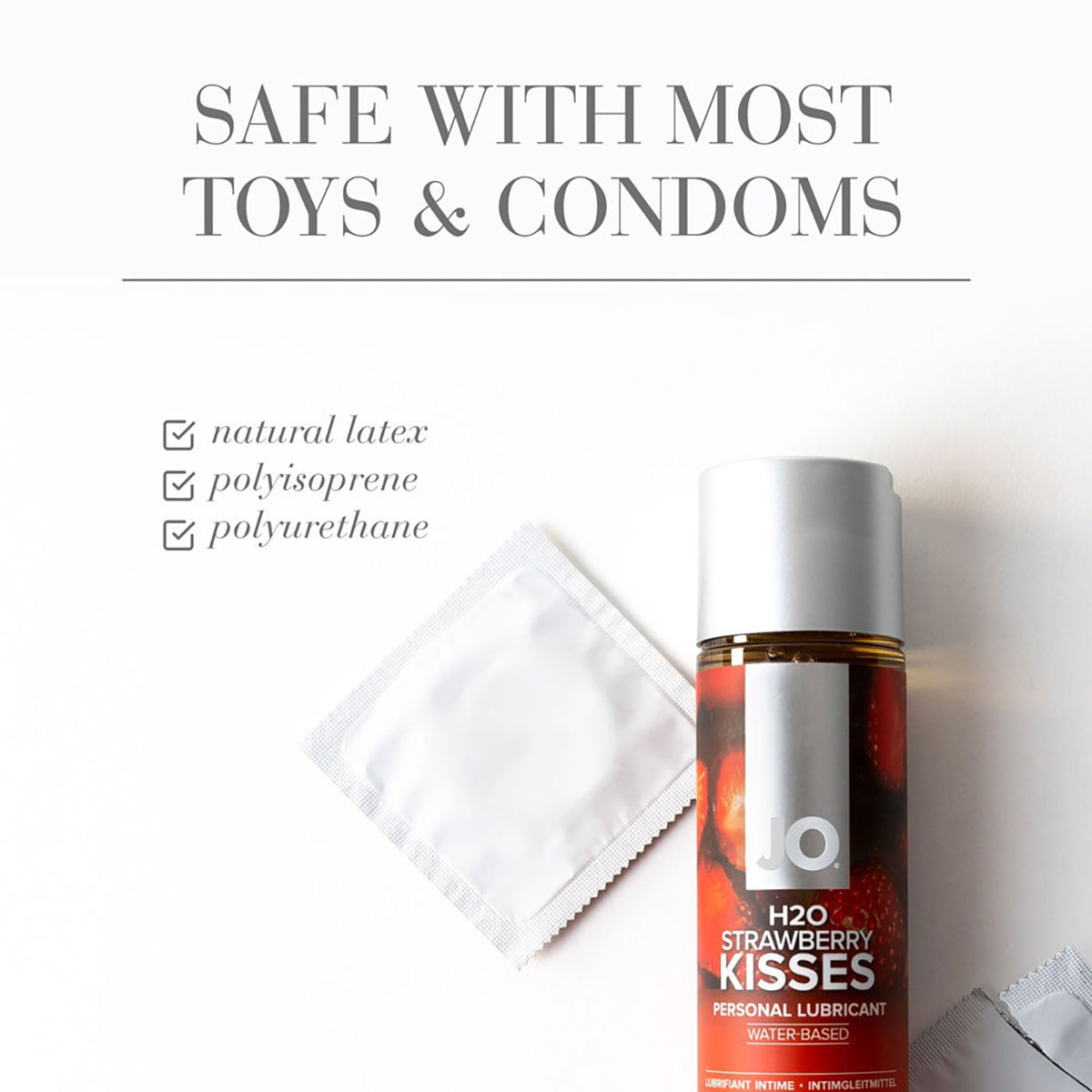Close-up of  Vegan Lube by System JO made with cruelty-free ingredients