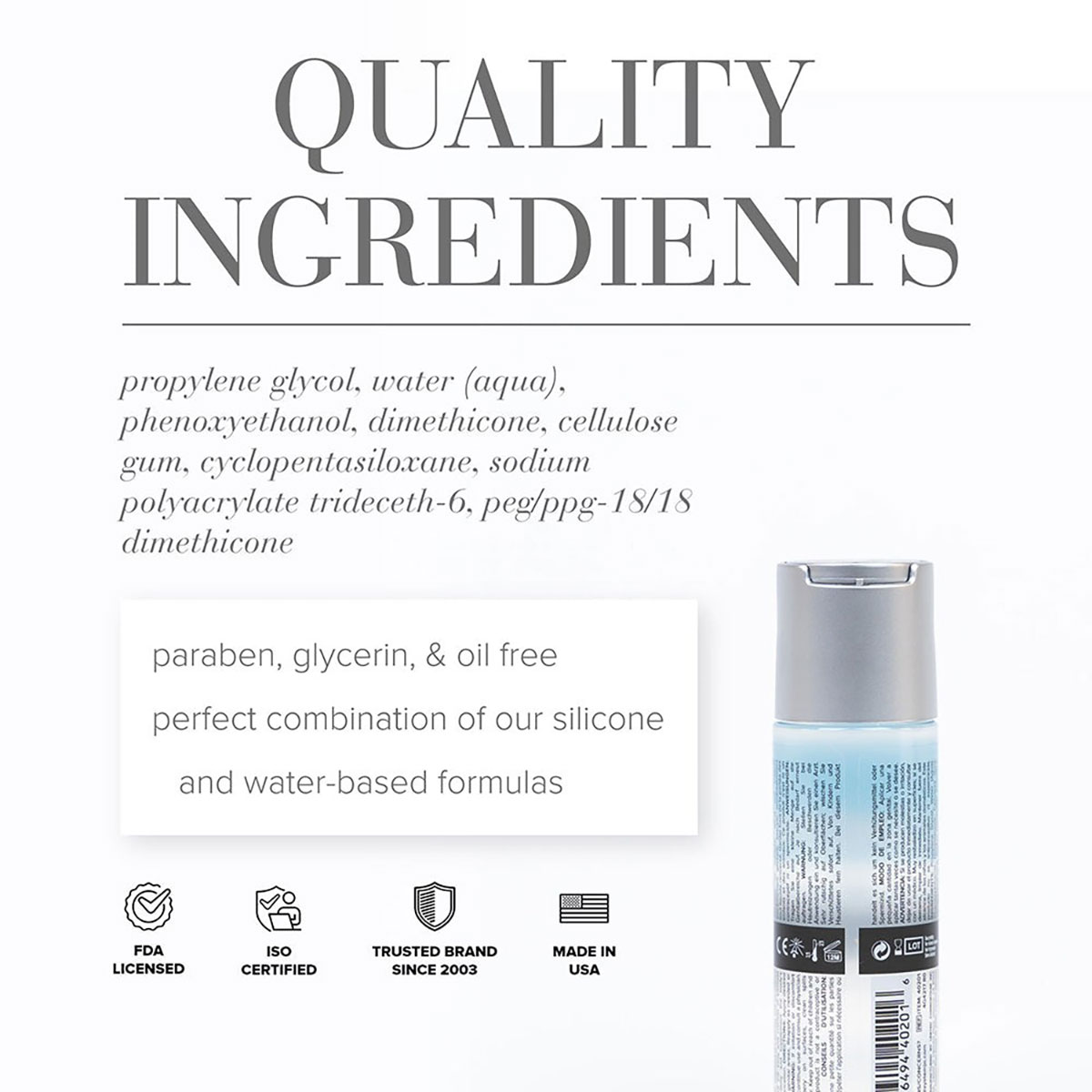Close-up of  Organic Lube by System JO designed for sensitive skin
