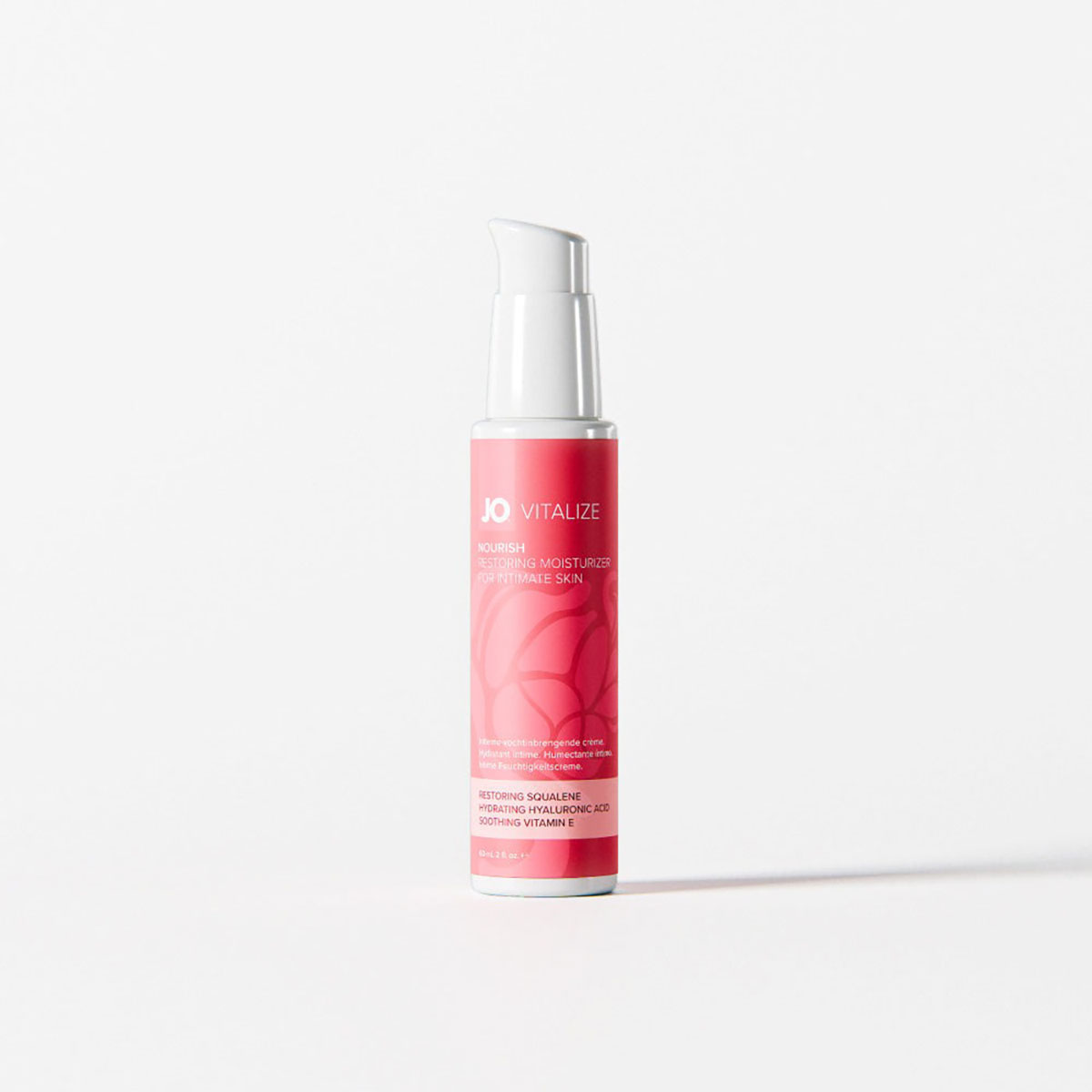 Bottle of  Water Based Lube System JO showing clean, lightweight formula