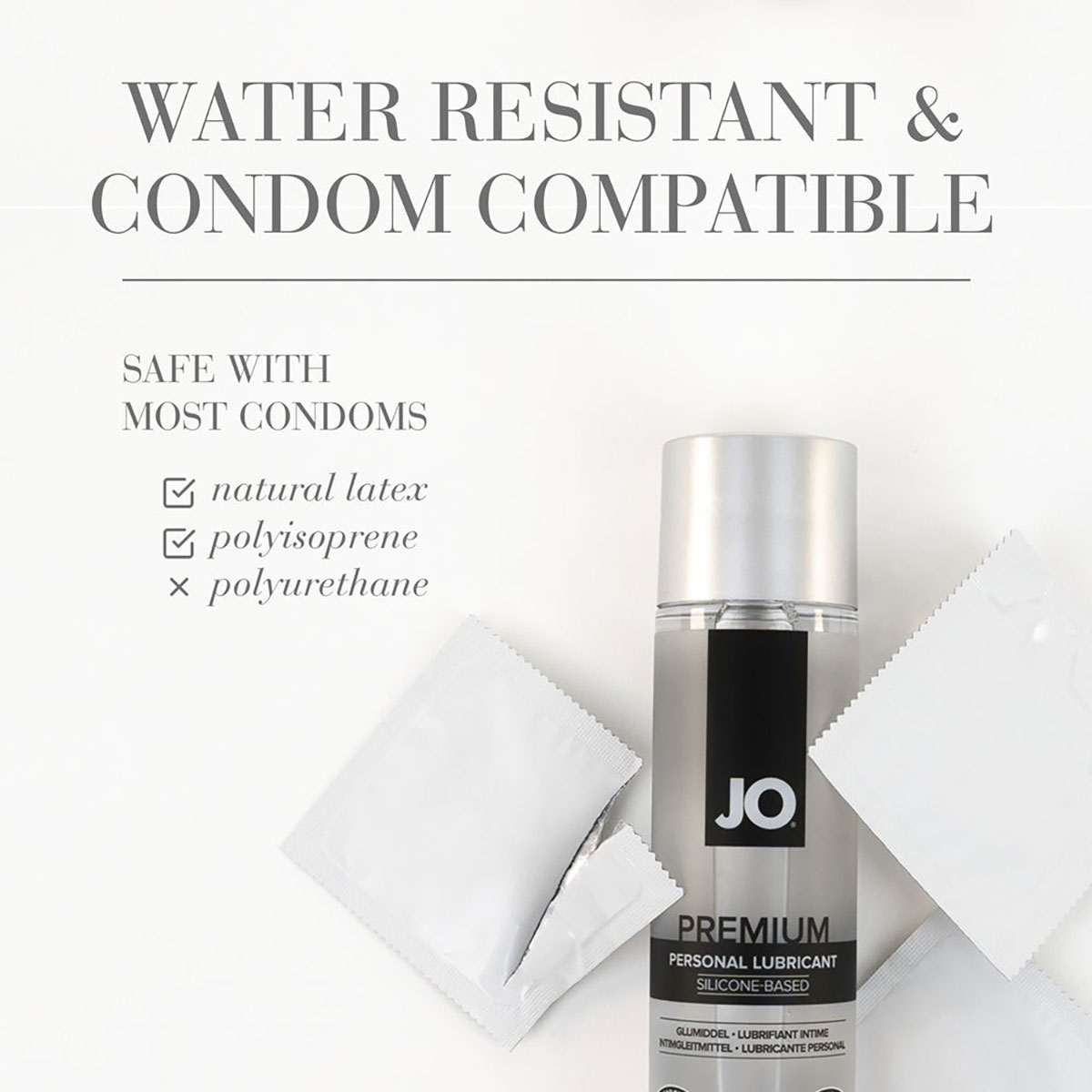 Close-up of  Vegan Lube by System JO made with cruelty-free ingredients