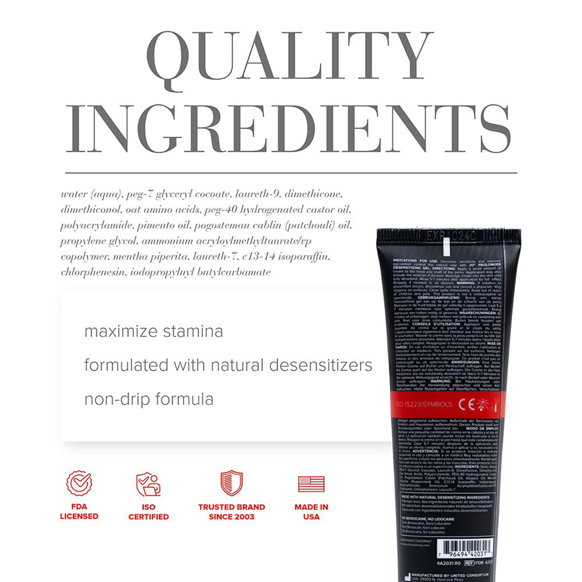 Close-up of  Organic Lube by System JO designed for sensitive skin