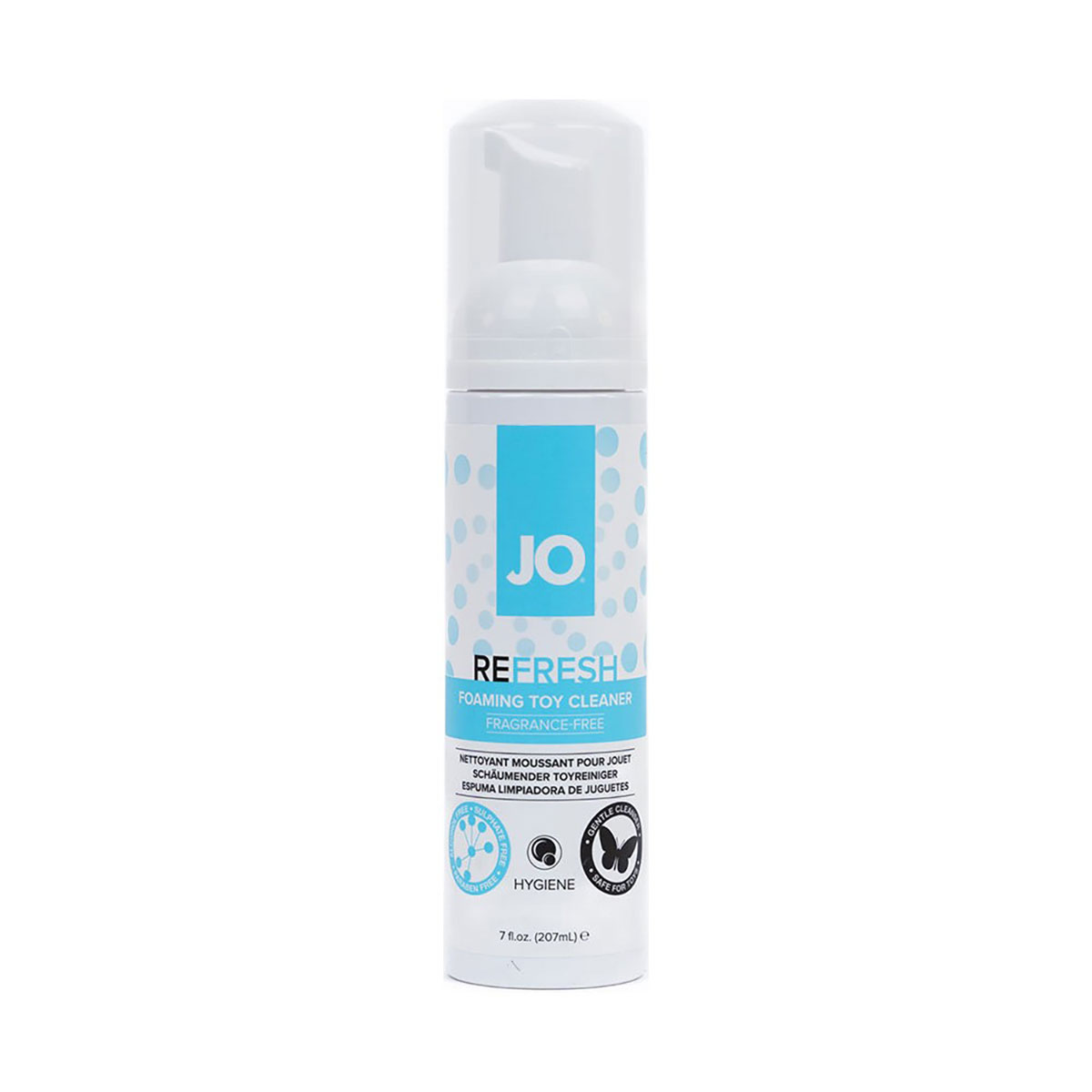 Bottle of  Organic Lube System JO showing clean, plant-based formula