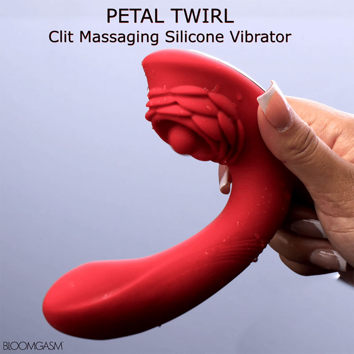 Close-up of the  XR Brands vibrator for texture detail