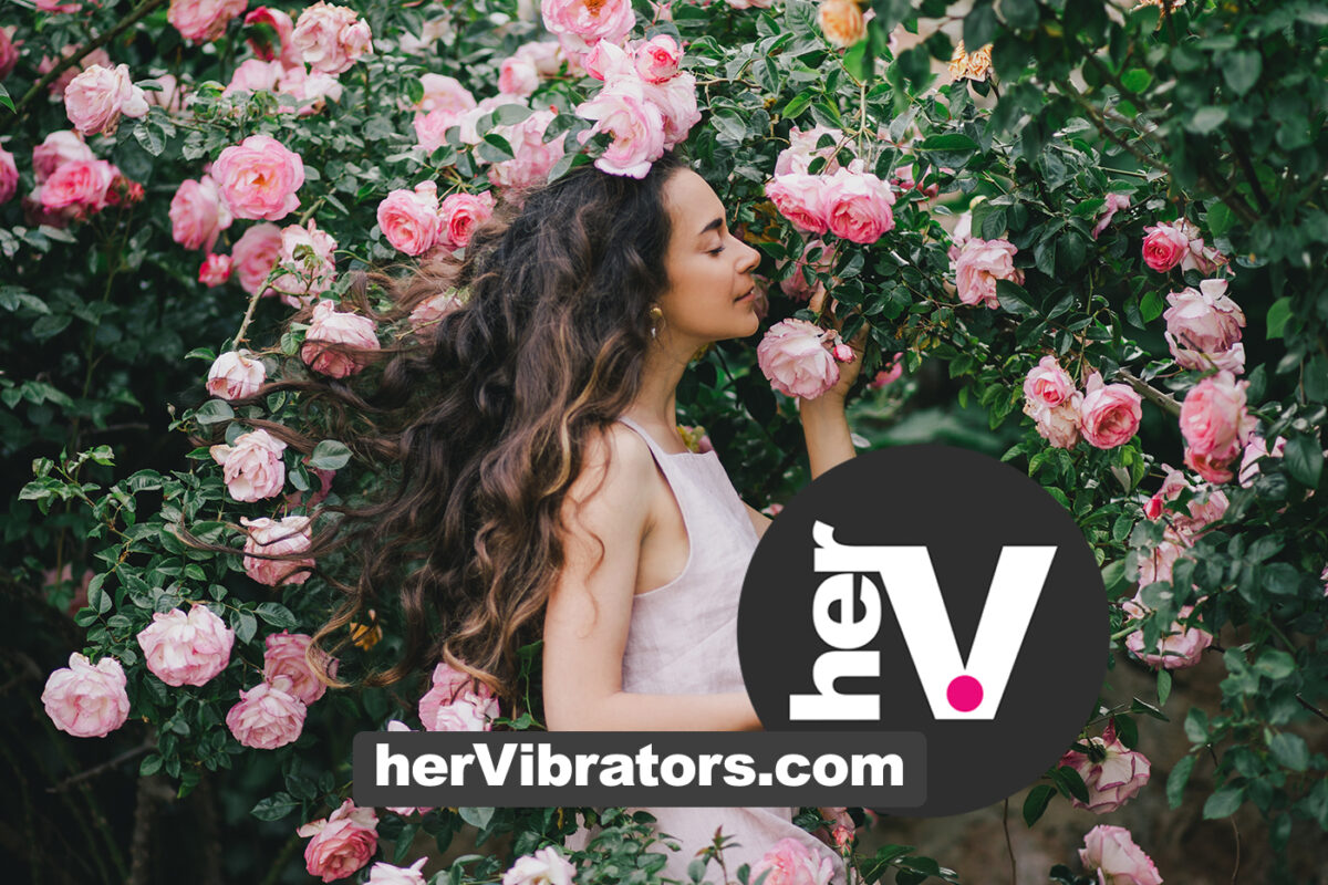 Rose sex toys guide with soft pink rose garden imagery for sensual self-pleasure shopping