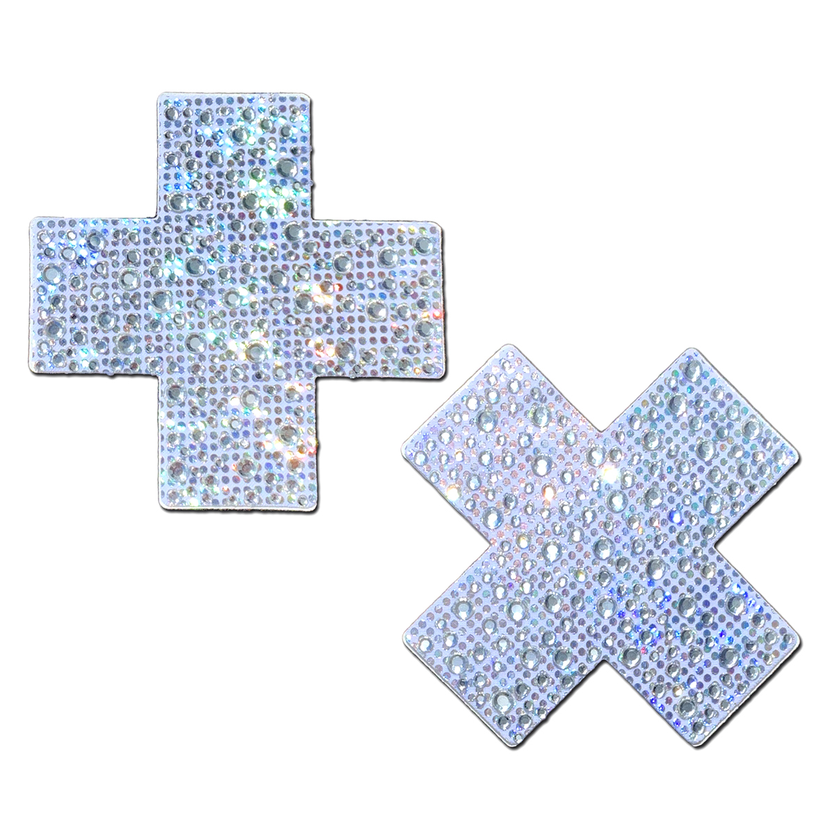 Feel sexy wearing sexy nipple covers  Crystal Crosses White! Wearing Crystal Crosses White nipples covers by Pastease can be fun and sexy!