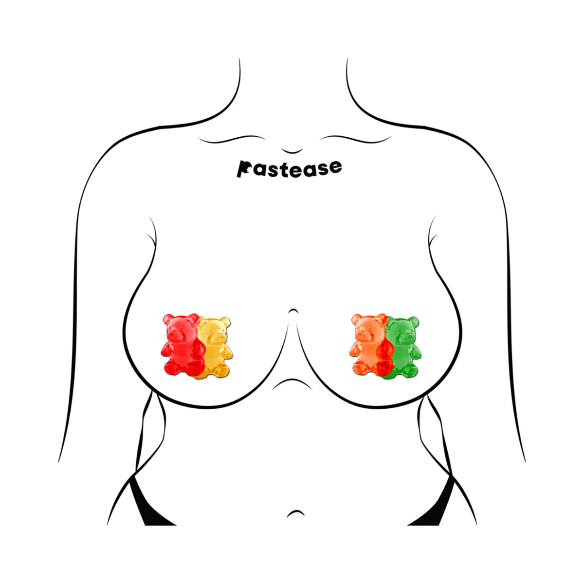 Wearing Gummy Bear Breast nipples covers by Pastease can be fun and sexy!
