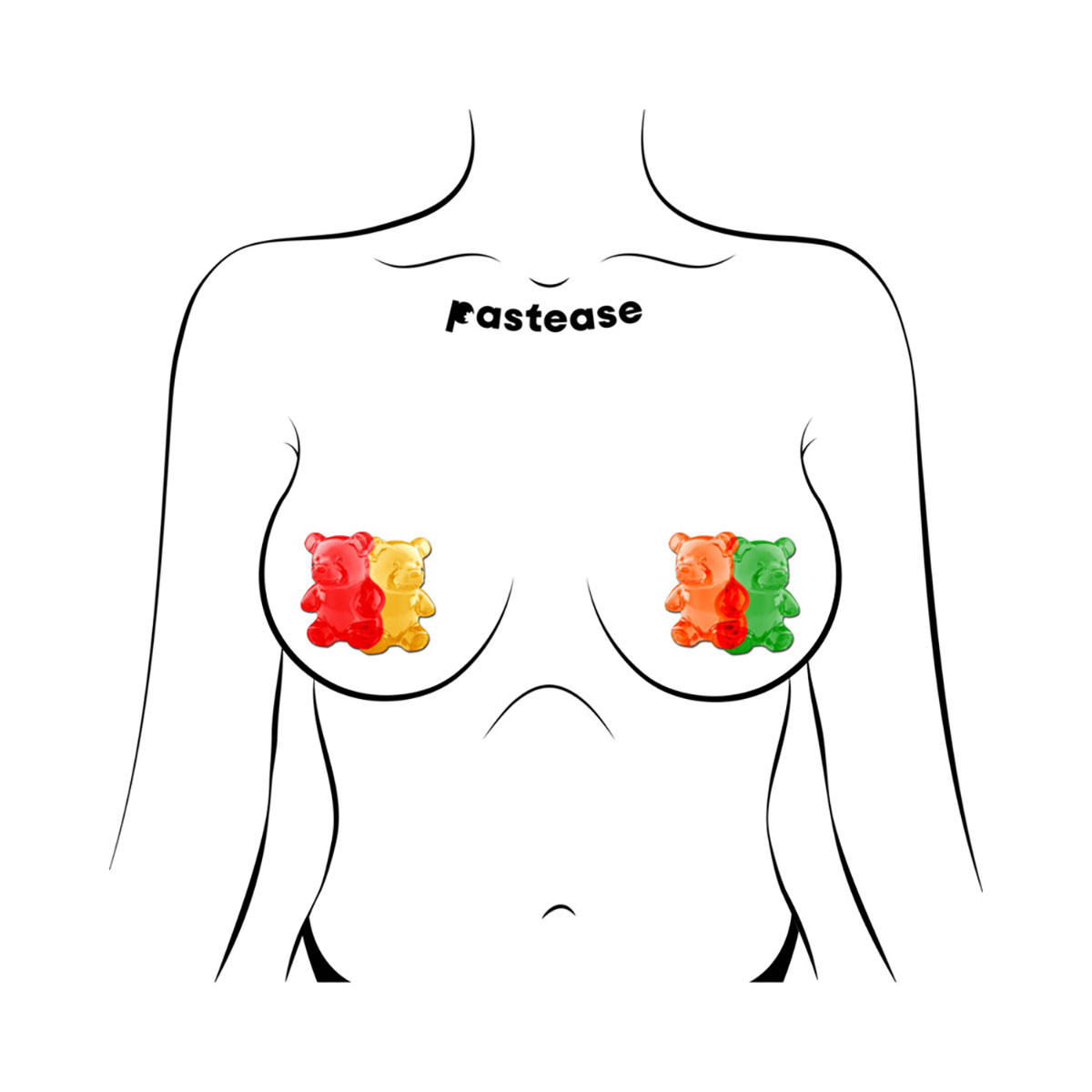 Feel sexy wearing sexy nipple covers  Gummy Bear Breast! Wearing Gummy Bear Breast nipples covers by Pastease can be fun and sexy!