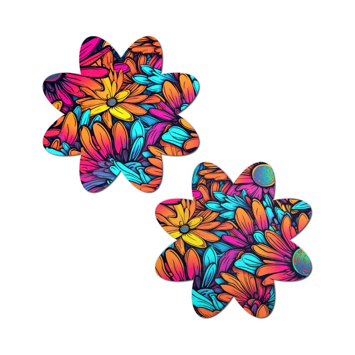 Feel sexy wearing sexy nipple covers  Neon Flowers Petal! Wearing Neon Flowers Petal nipples covers by Pastease can be fun and sexy!