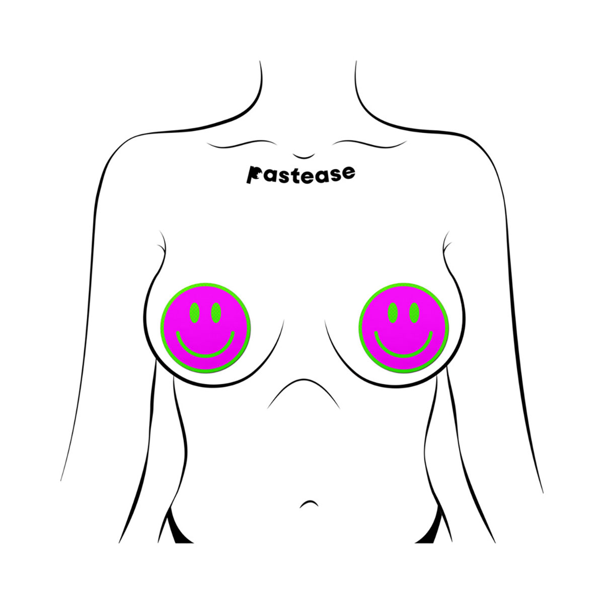 Feel sexy wearing sexy nipple covers  Neon Green GITD Pink Smile Past! Wearing Neon Green GITD Pink Smile Past nipples covers by Pastease can be fun and sexy!